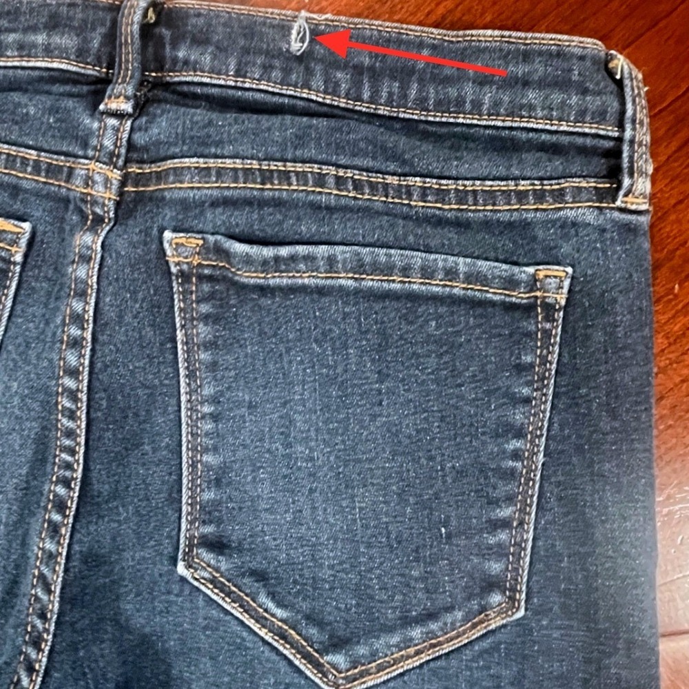 Banana Republic New Perfect Skinny Jeans Womens 27 Dark Wash Denim Belt Flaw GUC - Picture 10 of 10